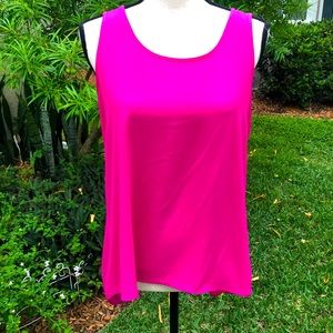 Express Hot Pink Slit Back Blouse polyester size M